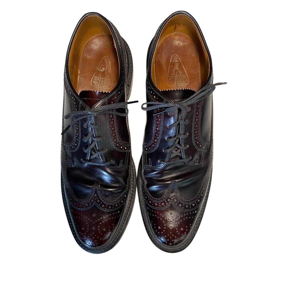 British Walkers Men Size 10.5 Burgundy Leather Wing Tip Dress Shoes Made in USA